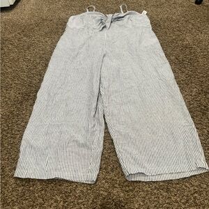 Old Navy NWT smocked knotted cropped linen blend jumpsuit size 3X
